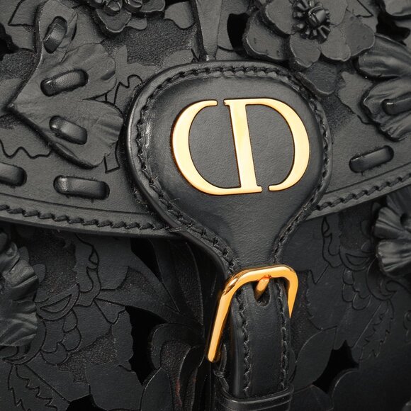 Christian Dior Bobby Medium Black Floral Applique Shoulder Bag - Picture 11 of 13